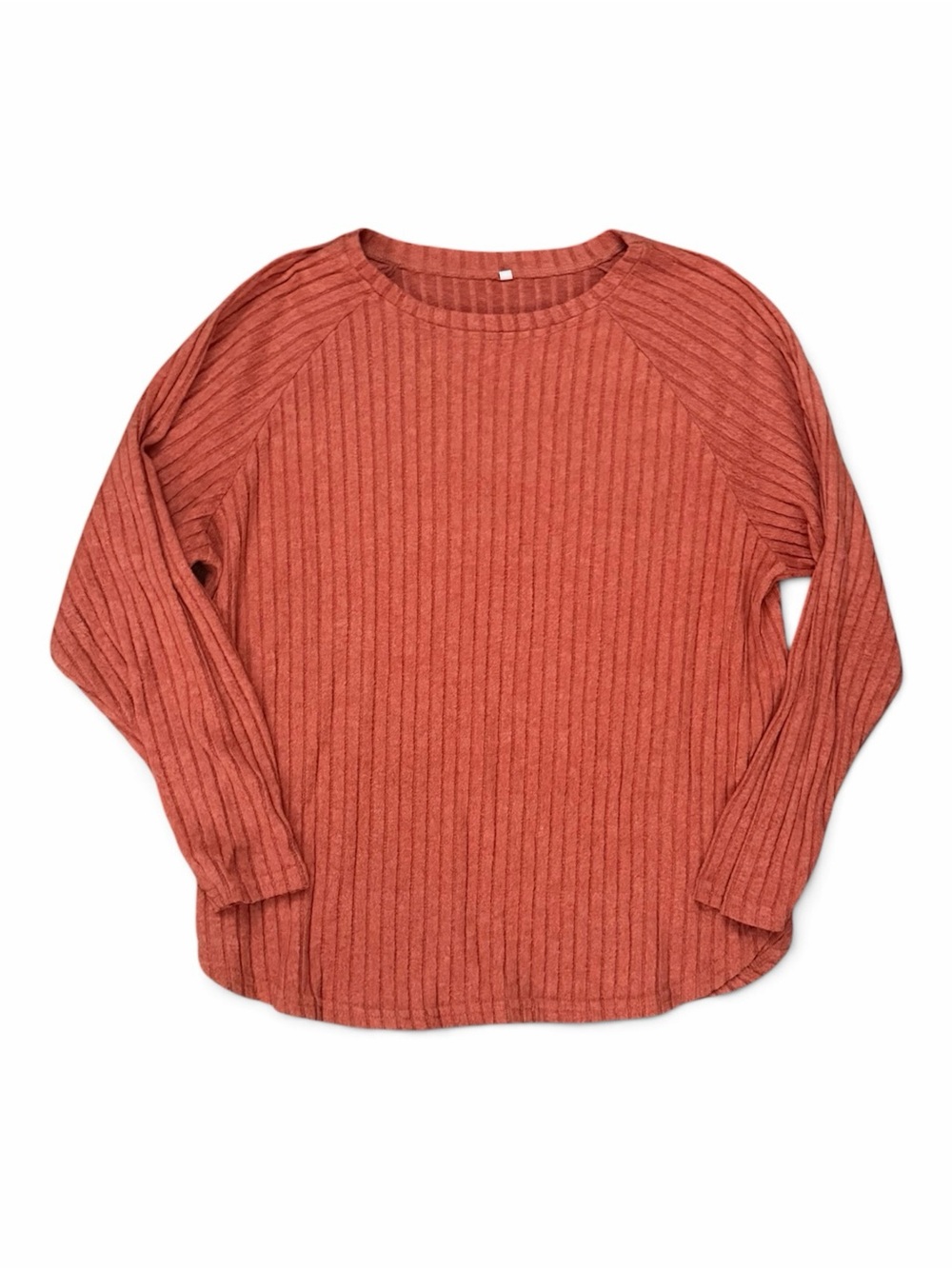 Women’s XL Orange Ribbed Knit Pullover Sweater